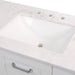Predrilled sink top on Fordwin 43 in furniture-style white vanity with granite-look sink top, 6 drawers, cabinet