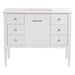 Fordwin 43 in furniture-style white vanity with granite-look sink top, 6 drawers, cabinet