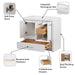 Features of Hali 36.5 white bathroom vanity with 3 doors, 2 drawers, brushed gold hardware, white sink top