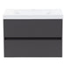 Innes 30.5" W gray floating bathroom vanity with 2 flat-panel drawers, white sink top