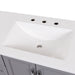 Predrilled sink on Nimay 60.25-in gray double-sink bathroom vanity with 2 cabinets, 6 drawers, and sink top