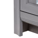 Toekick on Nimay 60.25-in gray double-sink bathroom vanity with 2 cabinets, 6 drawers, and sink top