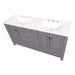Top view of Nimay 60.25-in gray double-sink bathroom vanity with 2 cabinets, 6 drawers, and sink top