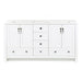 Nimay 60.25-in white double-sink bathroom vanity with 2 cabinets, 6 drawers, and sink top