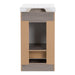 Open back plumbing access, Nixie 18.5" narrow woodgrain bathroom vanity