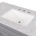Predrilled silver ash sink top on 49 in. Rillette gray bathroom vanity with 4 drawers, 2 cabinets, satin nickel hardware, sink top