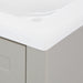 Closeup of corner on Wyre 24.5" W bathroom vanity with 2 Shaker doors