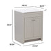 Wyre Shaker-style vanity dimensions: 24.25" W x 18.75" D x 33.13" H